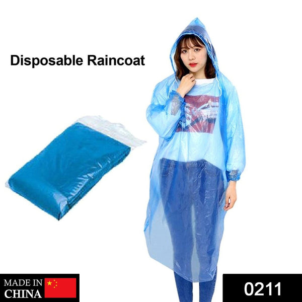 Compact disposable raincoat for travel and outdoor use