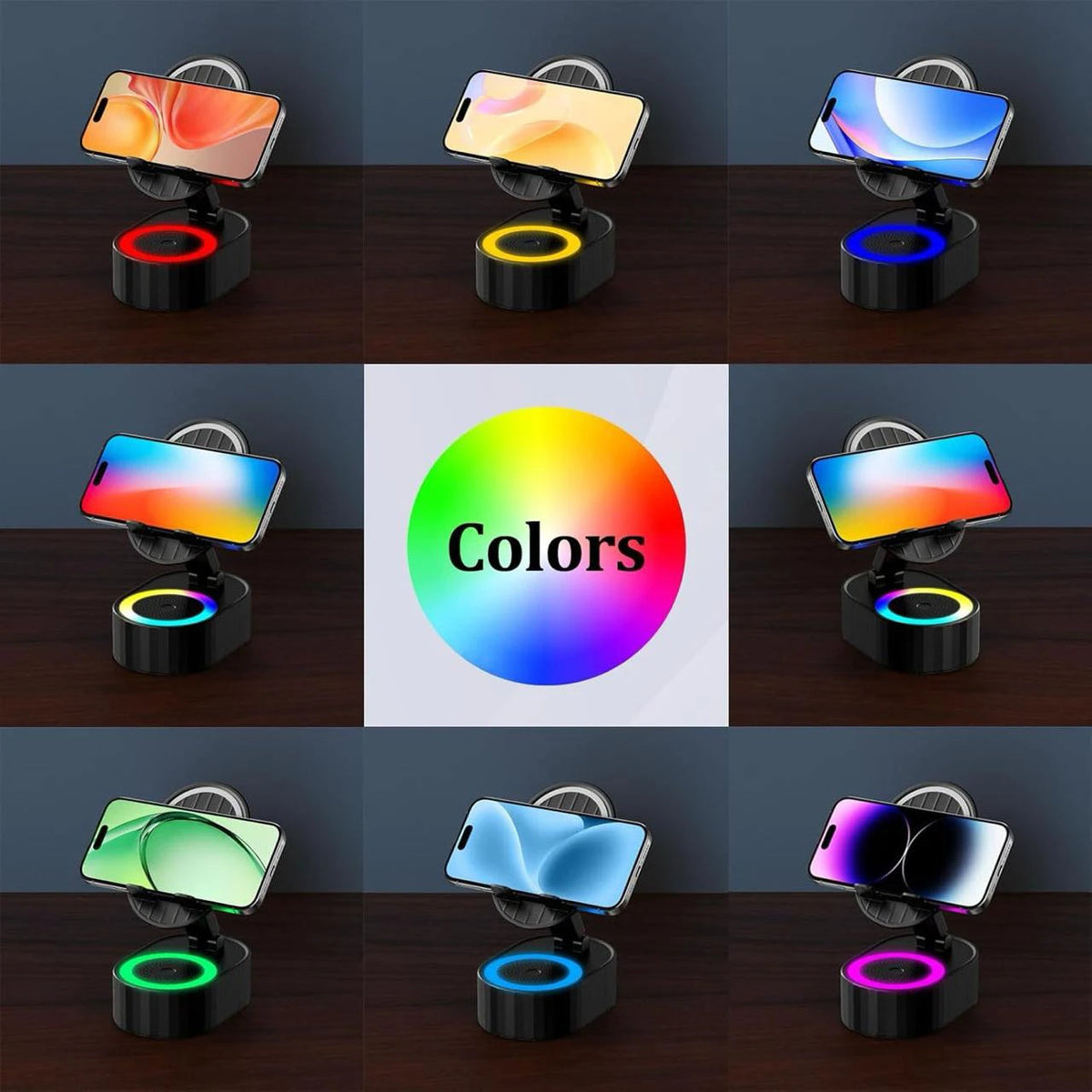 5 In 1 Wireless Induction Speaker | 360° Rotatable Mobile Stand Speaker ✅Trusted Seller