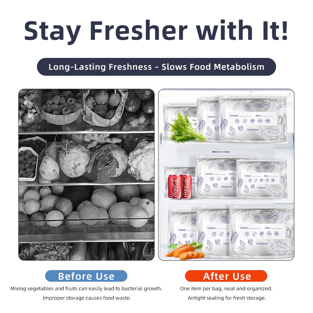 Reusable Aluminum Foil Food Storage Bags Pack of 10 | Leakproof Zip Lock Freezer Bags ✅Trusted Seller
