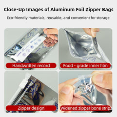 Reusable Aluminum Foil Food Storage Bags Pack of 10 | Leakproof Zip Lock Freezer Bags ✅Trusted Seller