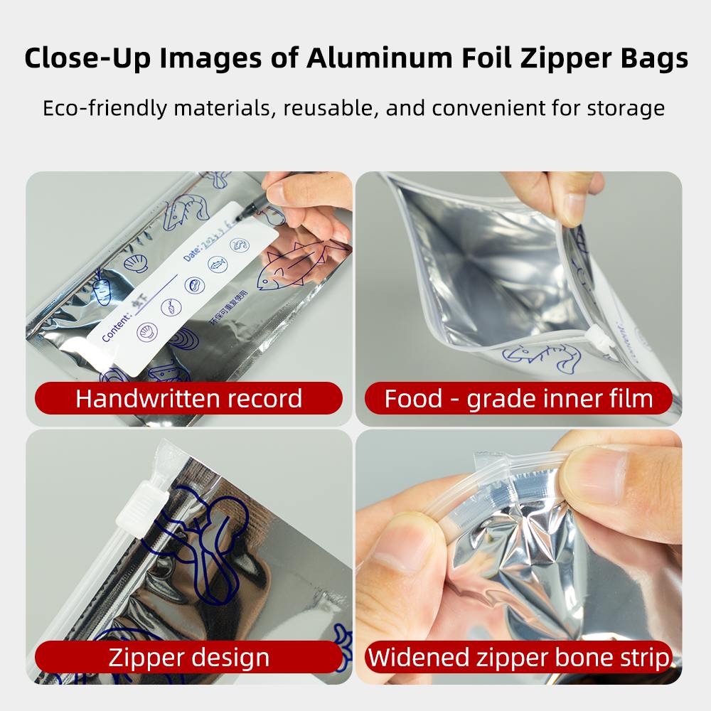 Reusable Aluminum Foil Food Storage Bags Pack of 10 | Leakproof Zip Lock Freezer Bags ✅Trusted Seller