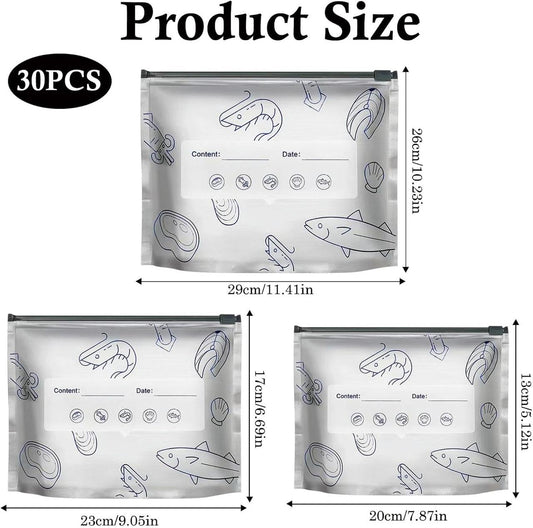 Reusable Aluminum Foil Food Storage Bags Pack of 10 | Leakproof Zip Lock Freezer Bags ✅Trusted Seller