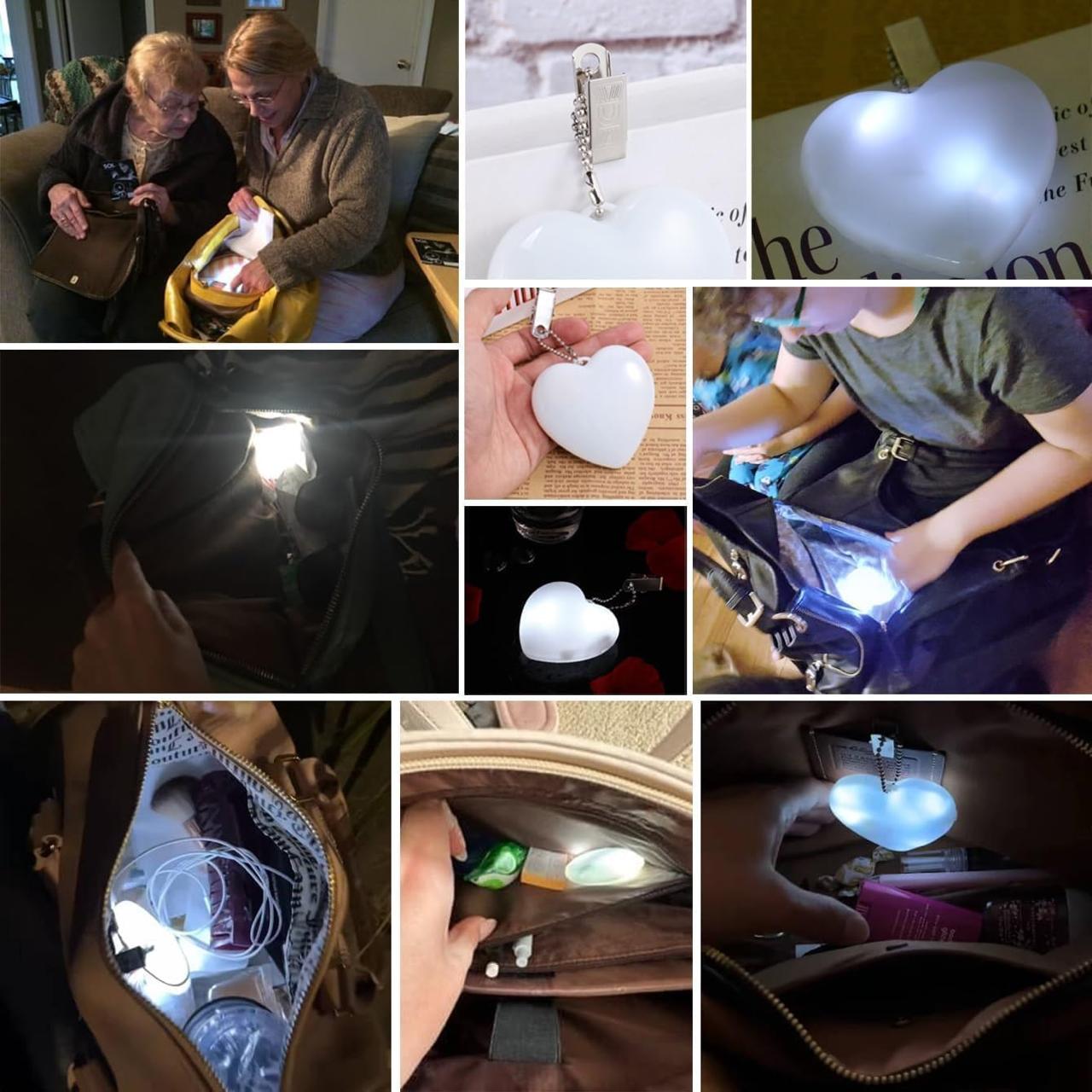 Heart Shaped Purse Light Keychain – Rechargeable LED Bag Light ✅Trusted Seller