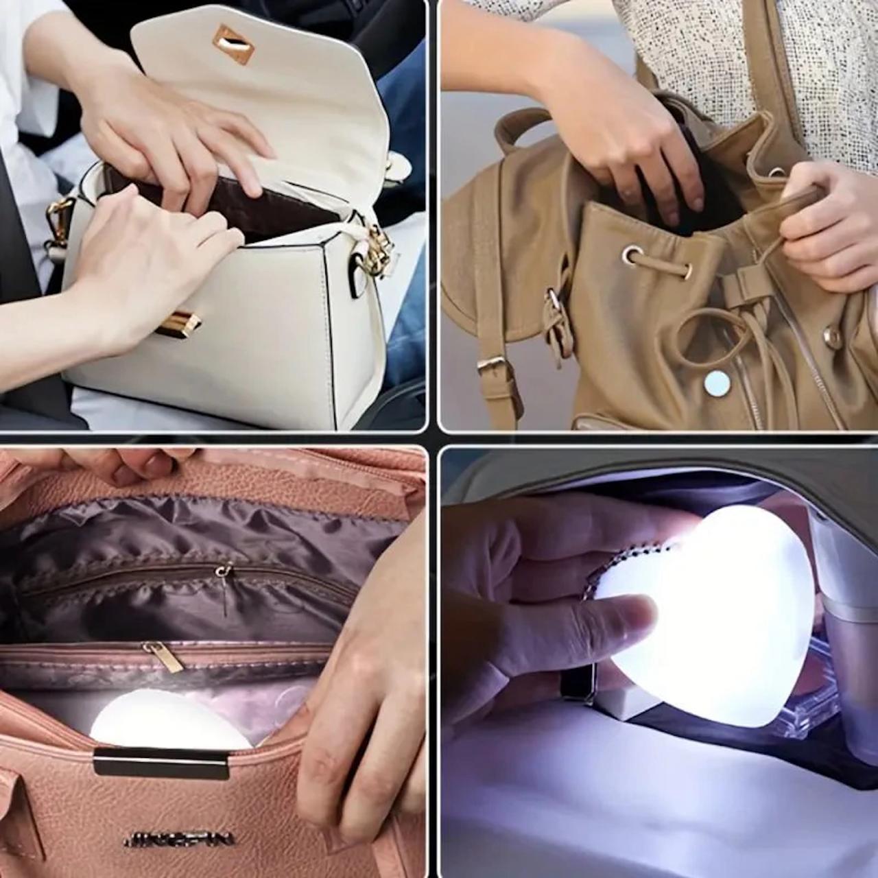 Heart Shaped Purse Light Keychain – Rechargeable LED Bag Light ✅Trusted Seller