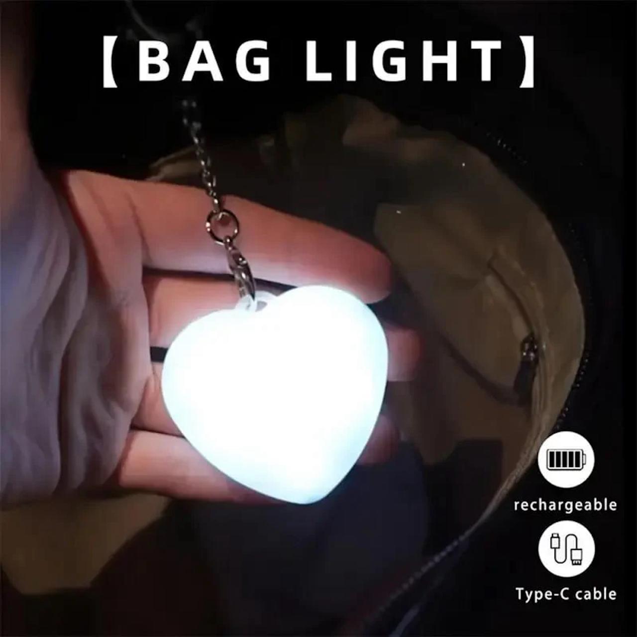 Heart Shaped Purse Light Keychain – Rechargeable LED Bag Light ✅Trusted Seller