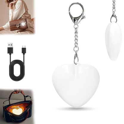Heart Shaped Purse Light Keychain – Rechargeable LED Bag Light ✅Trusted Seller