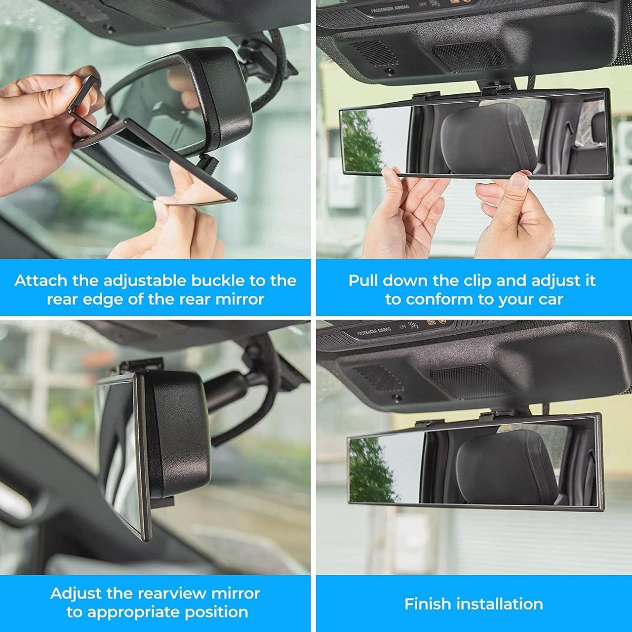 Car Panoramic Rearview Mirror - Wide Angle Anti-Glare Interior Mirror | Reduce Blind Spots ✅Trusted Seller