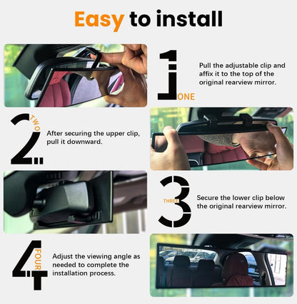 Car Panoramic Rearview Mirror - Wide Angle Anti-Glare Interior Mirror | Reduce Blind Spots ✅Trusted Seller