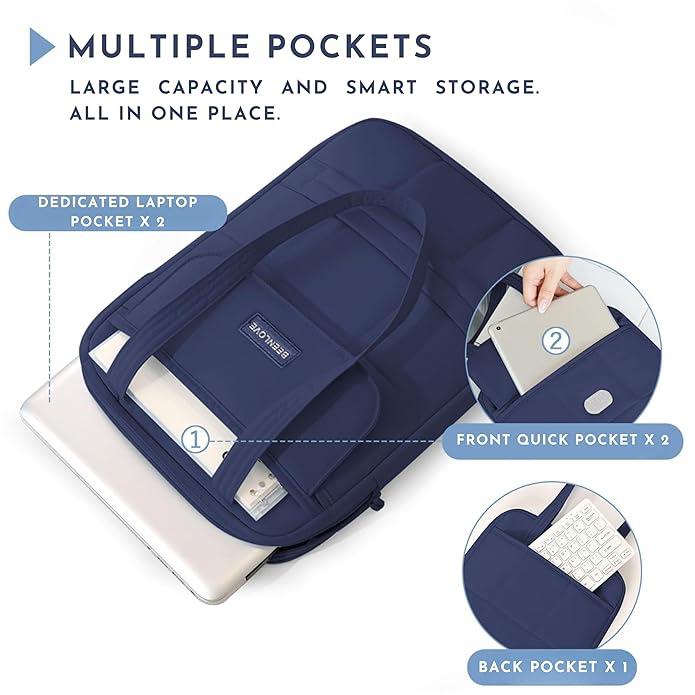 Puffy Laptop Sleeve Bag - Quilted Padded Handbag with Shoulder Strap for Laptop & iPad ✅Trusted Seller