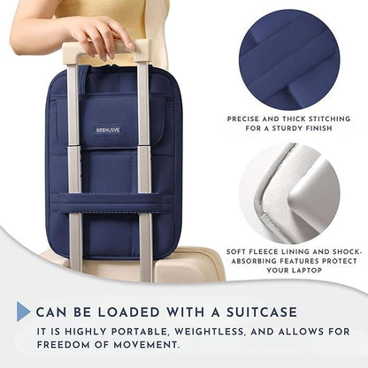 Puffy Laptop Sleeve Bag - Quilted Padded Handbag with Shoulder Strap for Laptop & iPad ✅Trusted Seller