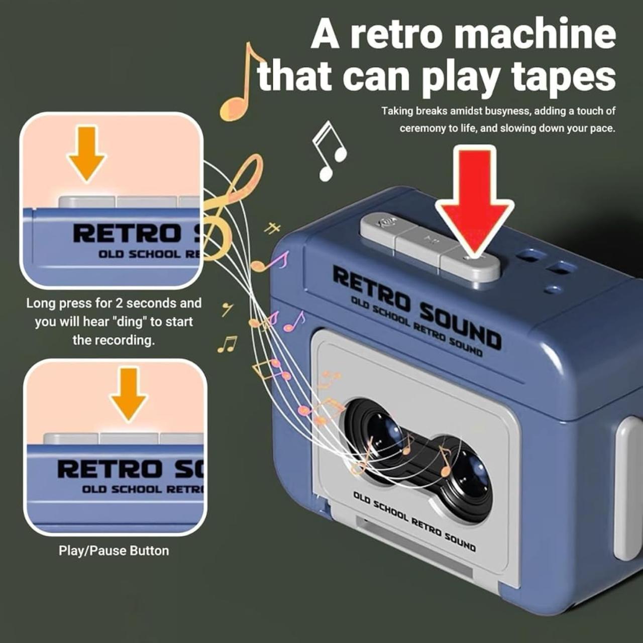 Retro Cassette Tape Keychain - Mini Sound Recorder with Real Audio Playback ✅Trusted Seller