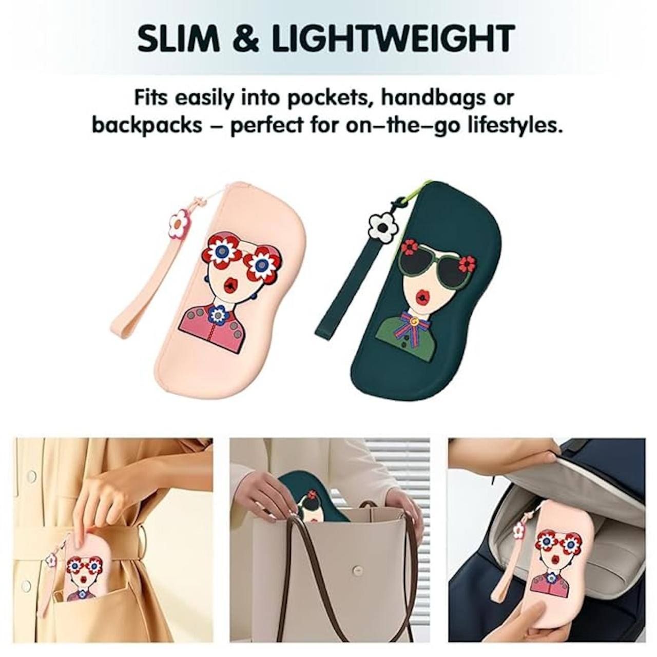 Cute Silicone Sunglass Case with Zipper & Wrist Strap - Waterproof Eyeglass Pouch ✅Trusted Seller