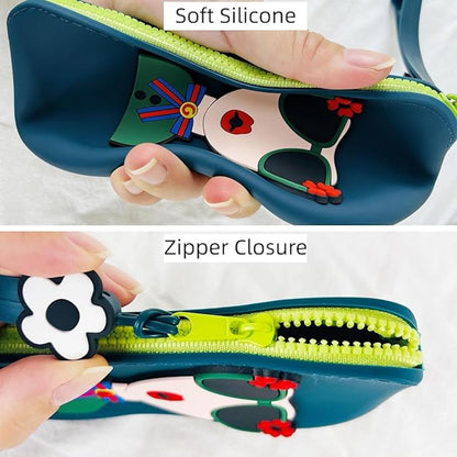 Cute Silicone Sunglass Case with Zipper & Wrist Strap - Waterproof Eyeglass Pouch ✅Trusted Seller