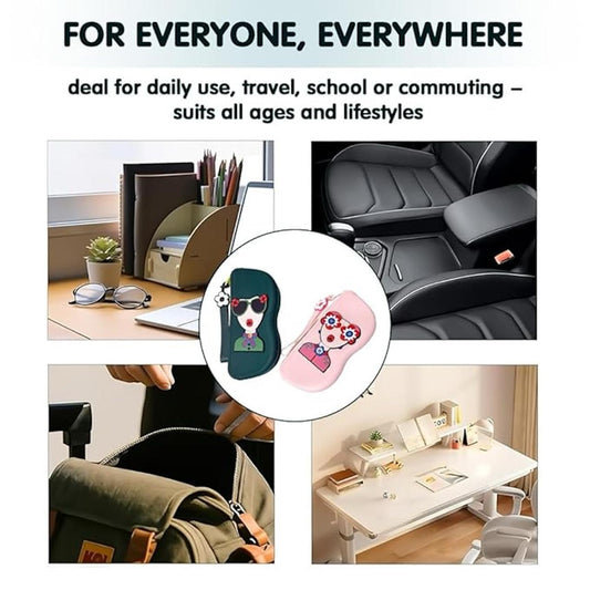 Cute Silicone Sunglass Case with Zipper & Wrist Strap - Waterproof Eyeglass Pouch ✅Trusted Seller