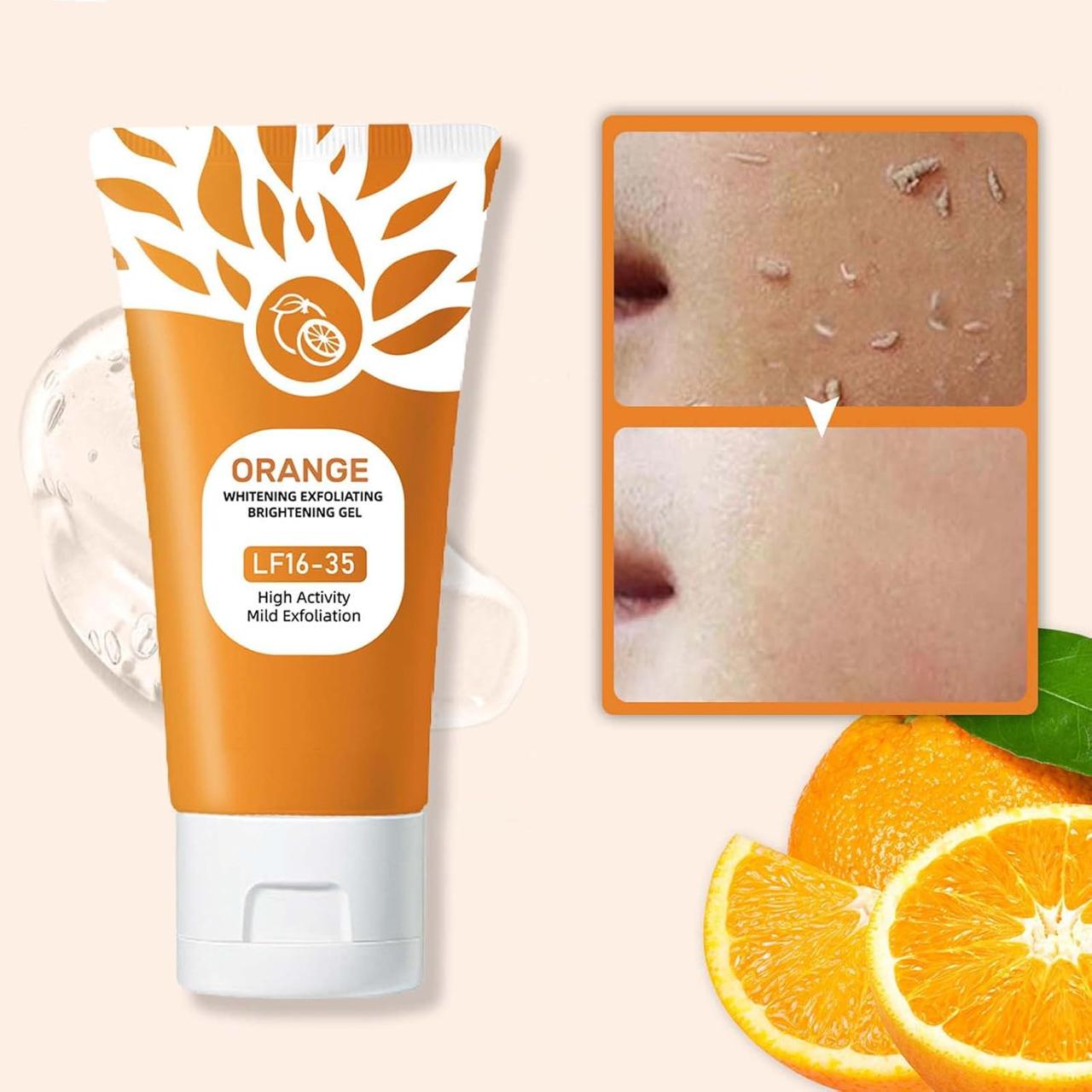 Orange Enzymes Exfoliating Brightening Gel - Dead Skin Remover & Deep Pore Cleanser for Face & Body ✅Trusted Seller