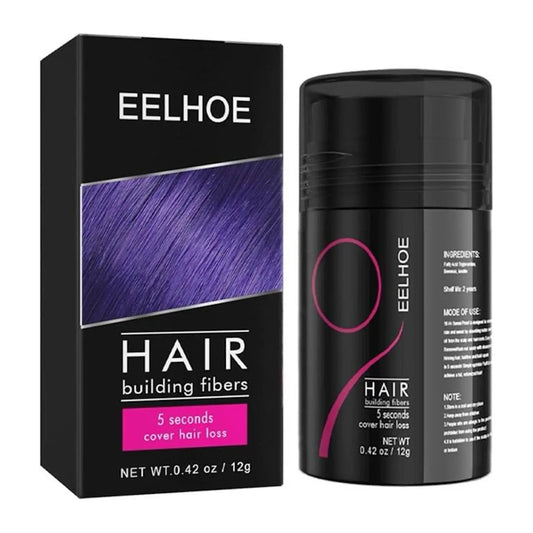 EELHOE Hair Building Fibers - Instant Hair Thickening Fiber Concealer Powder | Black | 12g EELHOE
