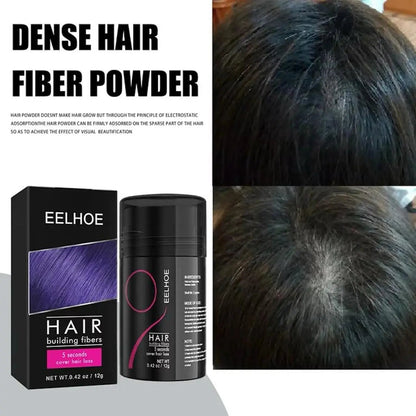 EELHOE Hair Building Fibers - Instant Hair Thickening Fiber Concealer Powder | Black | 12g EELHOE