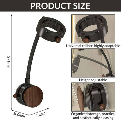 Hair dryer holder product size dimensions 271mm height 100mm base with universal caliber ring