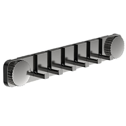 Invisible foldable 6-hook wall hanger gun gray clean product shot white background