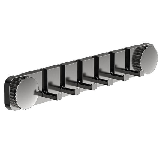 Invisible foldable 6-hook wall hanger gun gray clean product shot white background