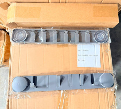 6-hook foldable wall hanger with coats bags and keys hanging in entrance hallway