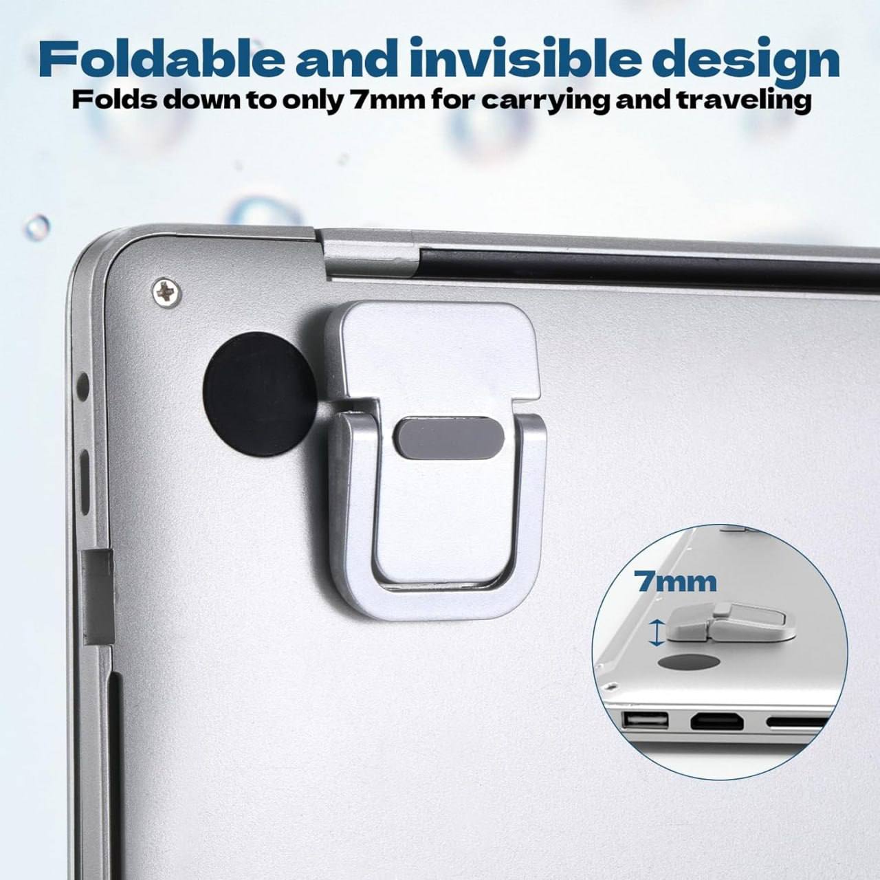 How to install mini laptop stand 3 steps remove cover stick glue press and secure self adhesive