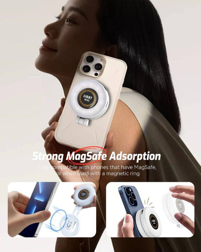 W50 Magnetic Selfie Ring Light – MagSafe Compatible LED with 3 Colour Modes & 180° Rotation