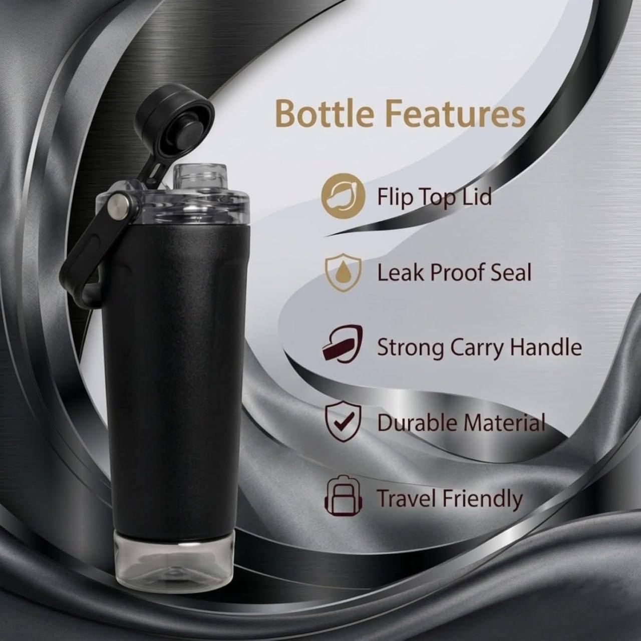 Premium insulation leak proof lid dual function handle BPA free protein mixer base smart cap key features