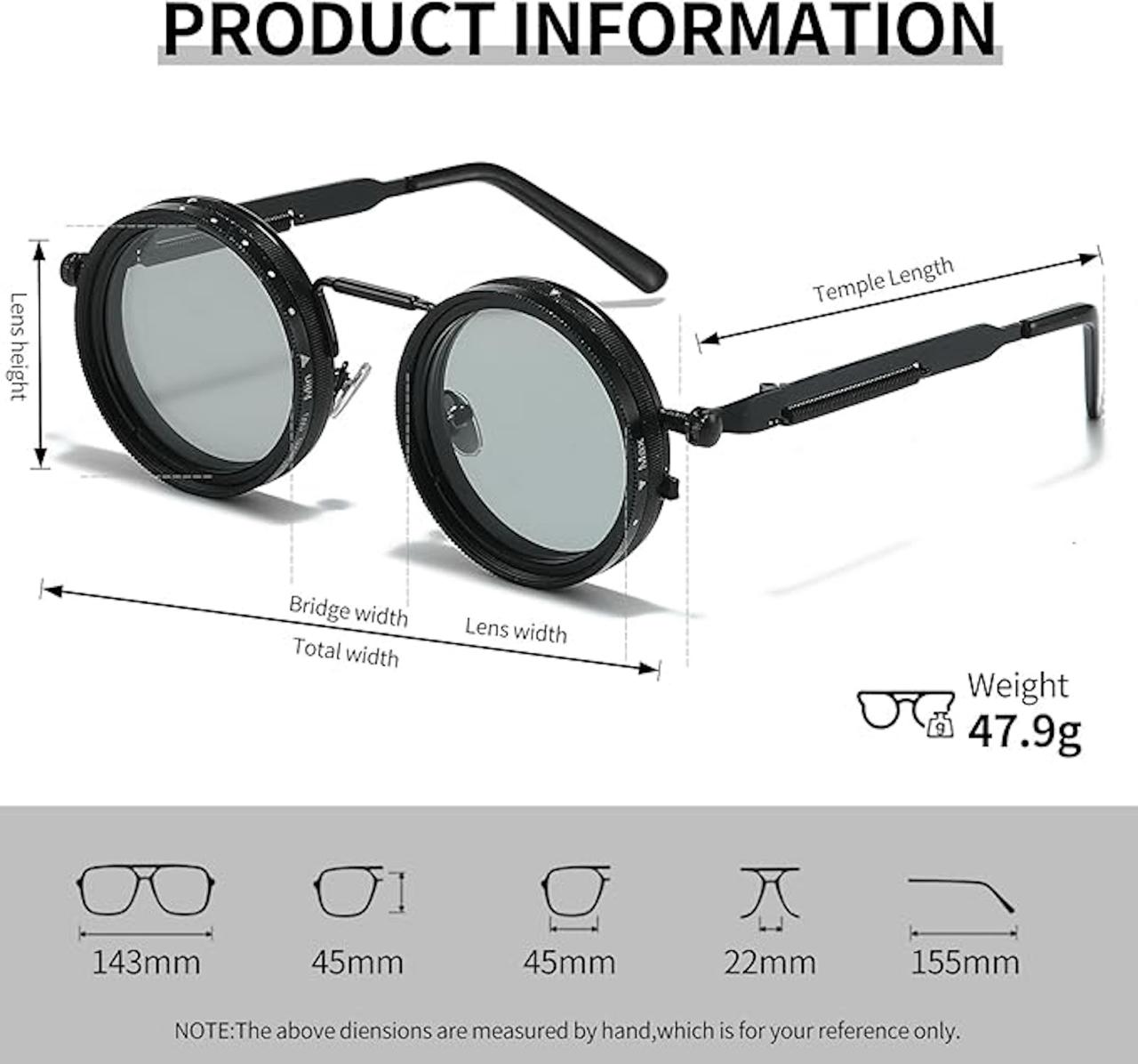 9-Gear Adjustable Polarized Sunglasses - Retro Round Dimming Glasses with UV400 Protection ✅Trusted Seller
