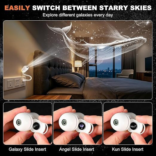 8-Slide USB Galaxy Projector & Starry Sky Night Light