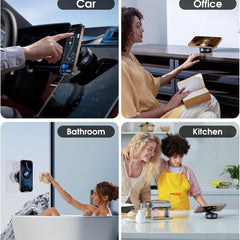 360° Adjustable Vacuum Magnetic Phone Holder Stand – Foldable Suction Car Mount for Dashboard, Windshield & Wall | Retractable Magnetic Bracket for iPhone, Samsung, Android Smartphones ✅Trusted Seller