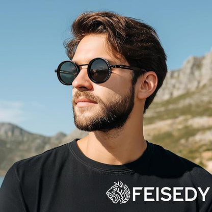 9-Gear Adjustable Polarized Sunglasses - Retro Round Dimming Glasses with UV400 Protection ✅Trusted Seller