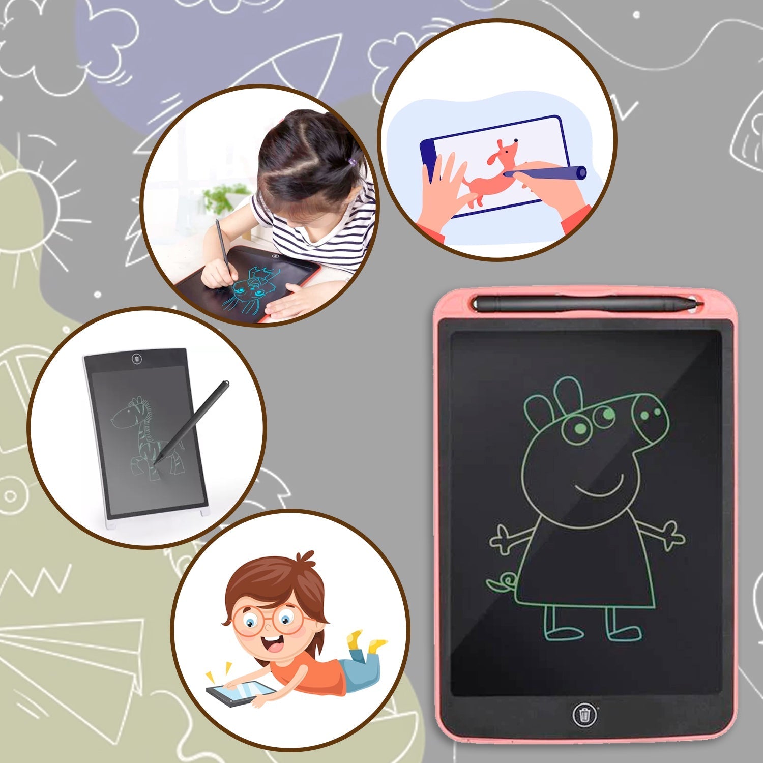 LCD Portable Writing Pad / Tablet for Kids - 8.5 Inch - mihikart.com